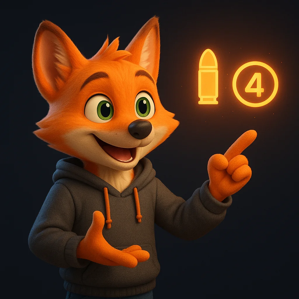 The FoxRadar fox mascot pointing at floating bullet points and numbers, guiding the reader to list clear specs and limits.
